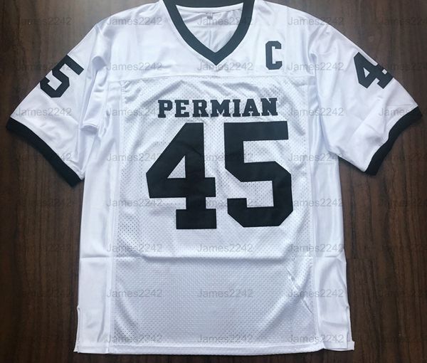 Boobie Miles #45 Permian Friday Night Lights Movie Football Jersey All Stitched White S-3XL de alta qualidade Frete grátis