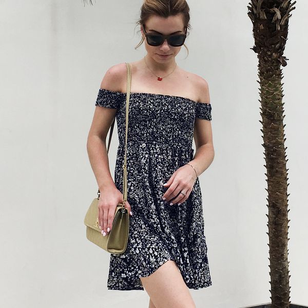 

women off shoulder floral summer beach style empire girl's dresses, Black;gray