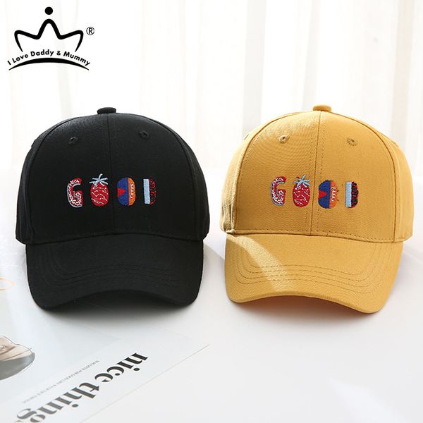 

summer children baseball cap embroidery letter cotton baby caps outdoor adjustable kids boy girls sun hat, Yellow