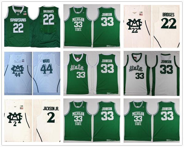 

ncaa mens michigan state spartans university jersey 2 jaren jackson jr 22 miles bridges 44 nick ward basketball jerseys white fast shipping, Black;red