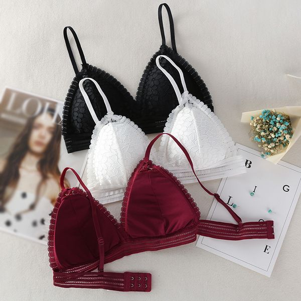 

женщины бесшовные кружева бюстгальтера женщин беспроводной bralette белье сексуальное белье женский bras, Red;black