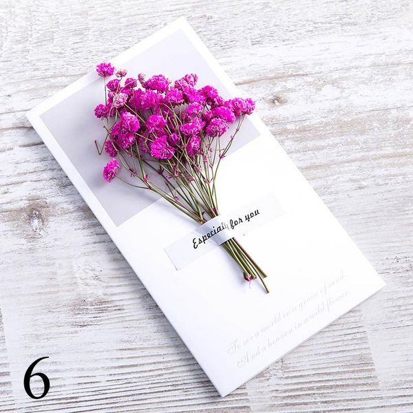 

handmade dry flower diy kraft paper invitation greeting card inner paper with ribbon & envelope & seals wedding favors