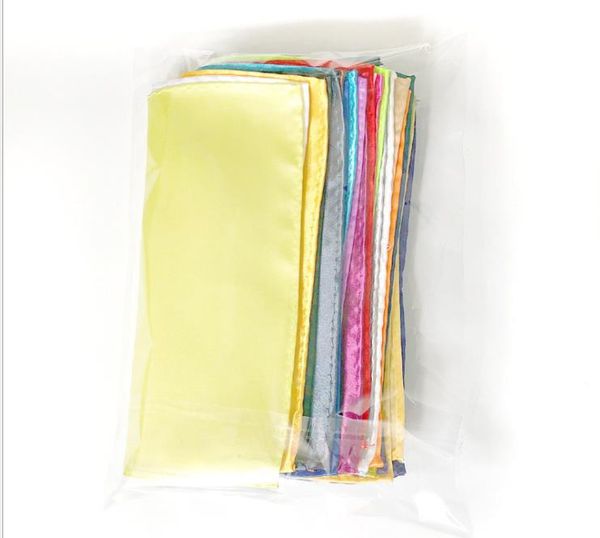 

2019 men's suit, pocket towel, small towel, wedding party dress, bra, pure handkerchief, black, red, blue, green, yellow and purple, Blue;purple
