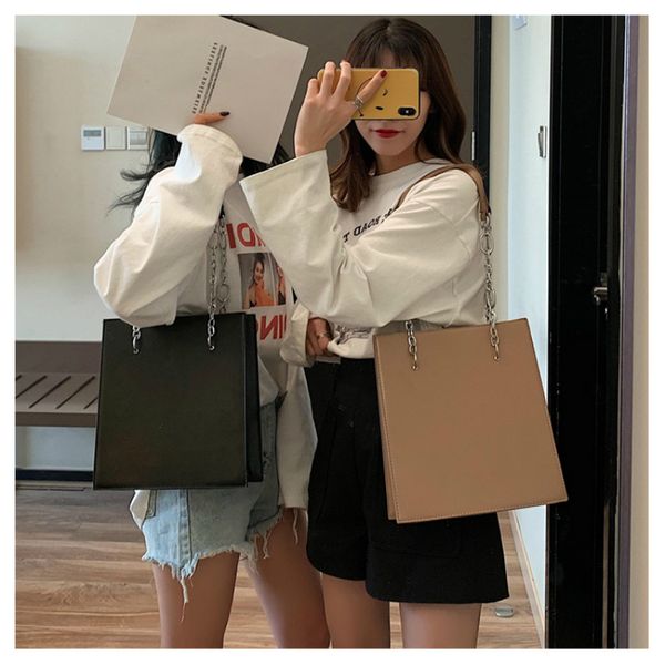 

retro leather handbag 2019 women simple designer messenger bags ladies small chain vintage solid color handbags and purses