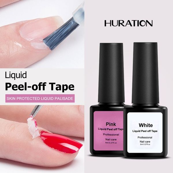

huration new peeling off for manicure skin gel nail polish protected gel polish peeling off tape glue non-shed nail design, Red;pink