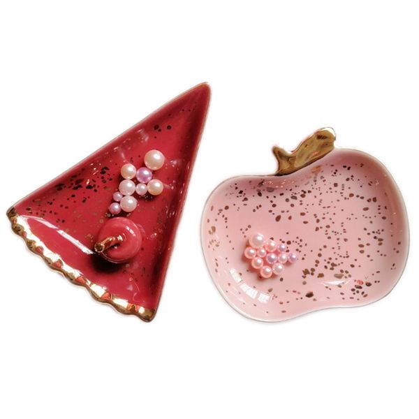 

nordic ceramic small jewelry dish earrings necklace ring storage plates fruit dessert display bowl decoration