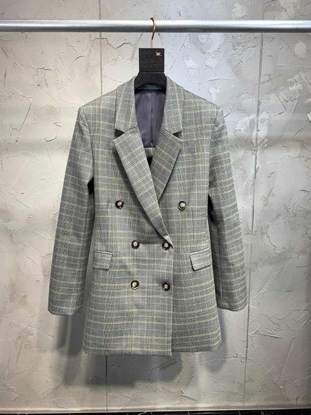 

new coat women plaid double breasted blazer ddxgz2, White;black