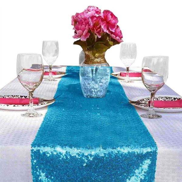 

asypets high dnsity sequins table runner for home wedding table decoration 12x108 inch