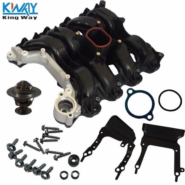 

king way- engine intake manifold w/ thermostat & gaskets for mercury 4.6l v8