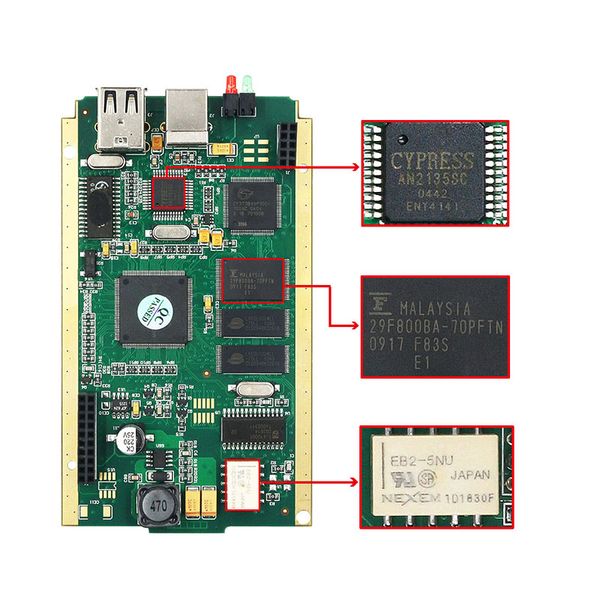 Auto für Renault Can Clip Diagnosescanner Codeleser Vollchip AN2135SC V178 Diagnoseschnittstellentool OBD2 Kit198u