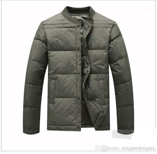 

long sleeve solid color homme clothing business style casual apparel mens winter designer down crew neck, Black