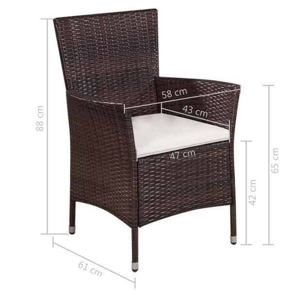 

outdoor chair and stool and cushions braided resin brown garden sets
