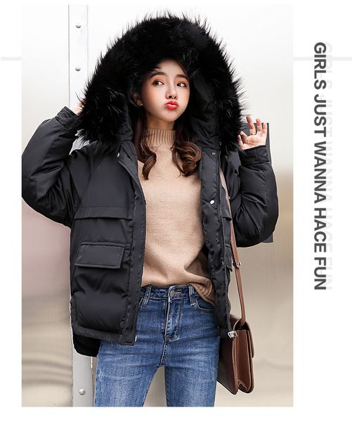 

women's down & parkas 2021 real arrival jacket winter women single full slim hair cotton-padded clothes big coat, Black