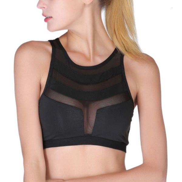 

female fitness bra breathable sport bra mesh push up bralette stitching bras for women yoga brassiere sport, White;black