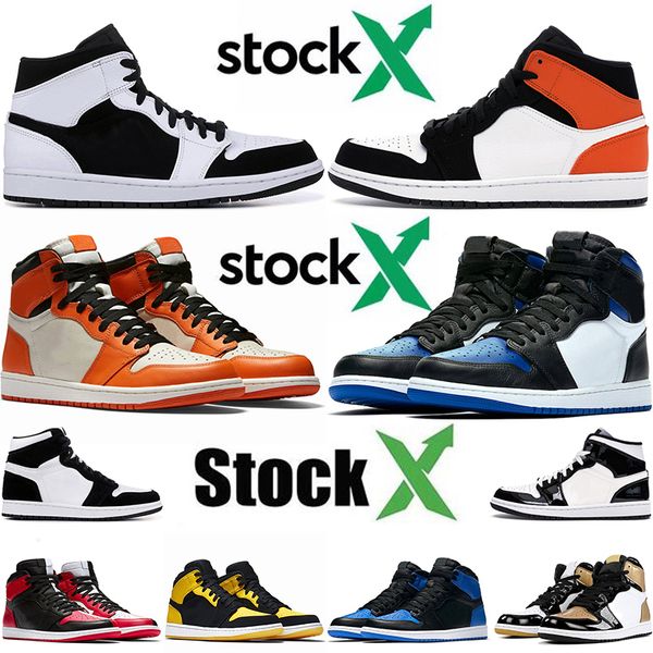 

high og brand mens women basketball shoes 1s new gmae royal blue shattered backboard shadow jumpman 1 sport twist sneakers 36-46, White;red