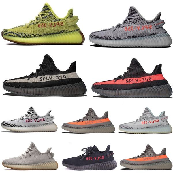 

kanye west v2 running shoes cinder earth yecheil yeezreel cloud white citrin black static reflective synth desert sage sports sneakers, White;red