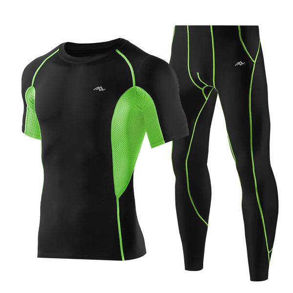 

new gym running sports training tights quick-drying t-shirt ball suit men's fitness clothing suit