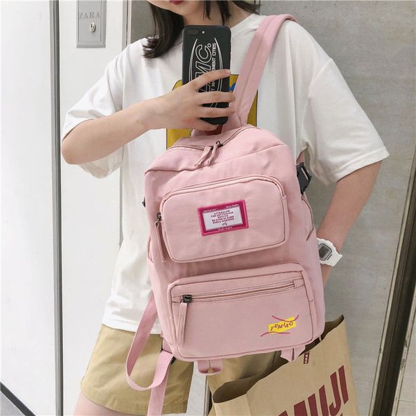 

simple oxford small backpack women school bags for teenage girls pink teen bagpack preppy style back pack female 2020 new