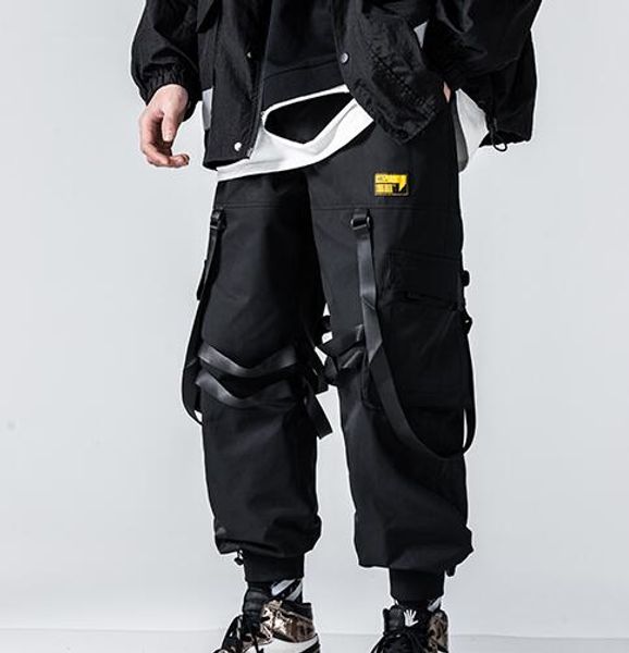 

pant joggers hip hop reflective japanese pants streetwear sweatpant trousers, Black