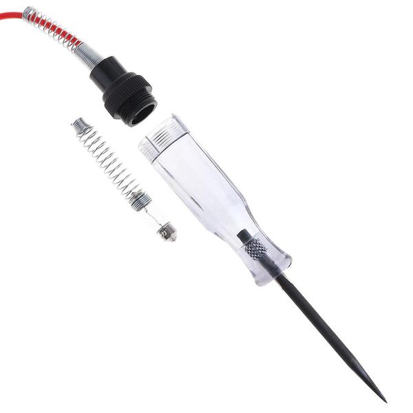 

transparent car motorcycle light lamp electrician test pencil electrical voltage tester pen with spring line dc 6v-24v