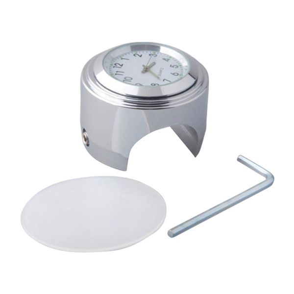 

motorbike motorcycle 7/8 inch handlebar mount watch chrome dial clock for harley cruiser atv scooter - waterproof