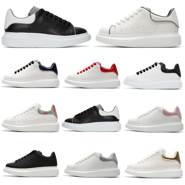 

Cheaper designer shoes fashion luxury leather sneakers for men women white black red casual Platform shoes Thick-soled height increasing