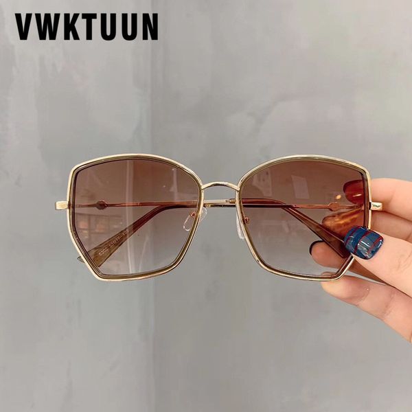 

vwktuun square sunglasses women trendy sunglasses irregular frame glasses uv400 points vintage sunglass mirror gradient shades, White;black