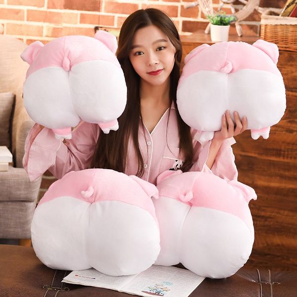 

38cm/42cm kawaii pink piggy butt plush pillow soft cartoon animal pig ass stuffed handwarm doll kids girlfriends birthday gifts