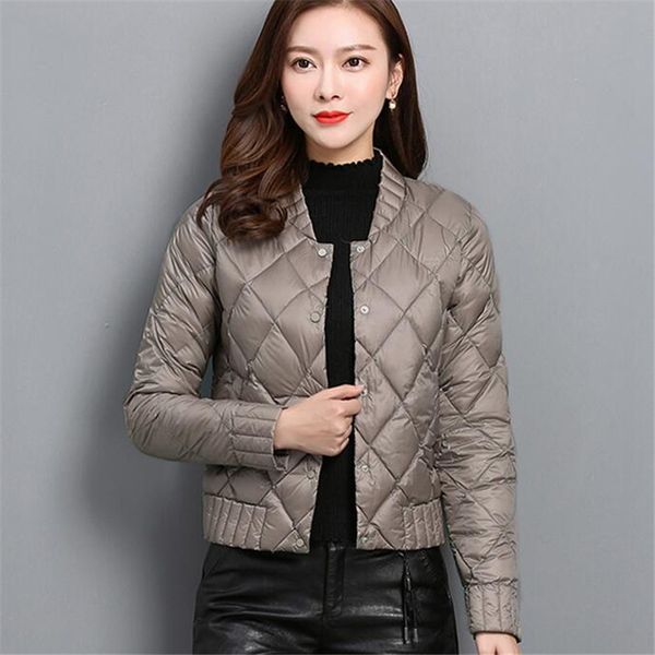 

autumn winter women ultra light down coat warm white duck down lightweight parkas outwear female thin slim short jacket 839, Black