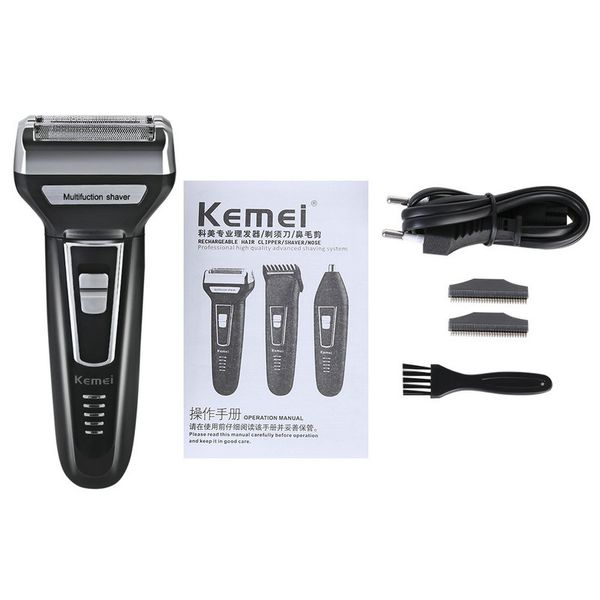 

2016 kemei 6658 electric hair trimmer km 6558 men care 3 in1 suite rechargeable nose trimmer electric shaver hair clipper beard trimmer rvue