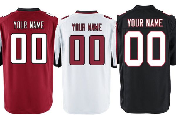 

Mens womens youth kids Custom Atlanta football Jersey Home White Away Red Alternate Black Atlanta Customized Jersey S-3XL