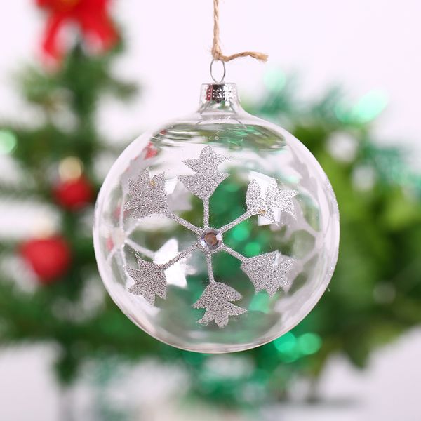 

handmade christmas glass ball /silver snowflake design/ glass ball holiday decoration christmas tree denpdant diy fillable 8cm