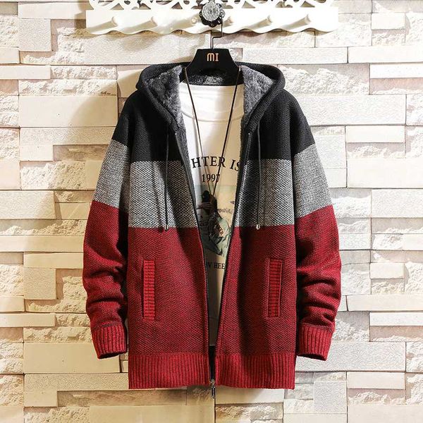 

сплошной цвет новый толстый модный бренд свитер для мужчин кардиган трикотаж теплая осень япония дизайн одежды плюс размер -3xl, White;black