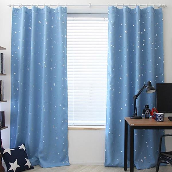 

starry sky blackout curtains tulle window shading treatment voile drape valance window blue curtains for kids room 1 pc gordijn