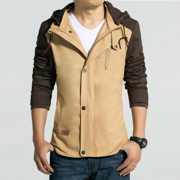 

spring and autumn fashion khaki jacket men 2020 brand design cotton mens zipper slim jackets casual coat plus size 5xl, Black;brown