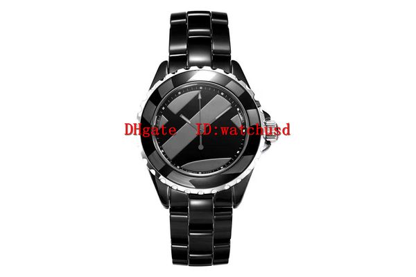 

kor factory 38mm luminous woman watch ceramic lady watches swiss automatic mechanical sapphire crystal waterproof watches solid case back, Slivery;brown