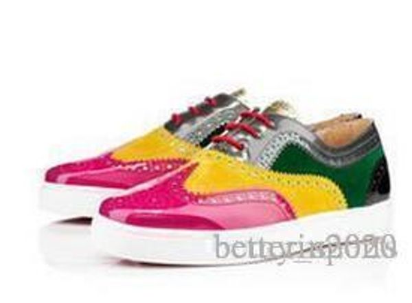 

original box] new color men boat shoes lowcasual fashion junior red bottom sneaker golfito sculpture carved flowers red sole 35-46, Black