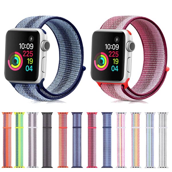 

For Apple Watch iWatch Sport Loop Nylon Band 42mm 38mm Soft Breathable Sport Adjustable Closure Wrist Strap for Apple Watch 4 3 21