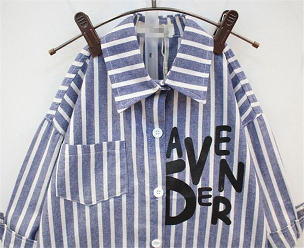 

весна и осень новых kids'and девочек рубашки с корейским stripes и длинным kids'and младенцев рубашки девочек блузка, White;black