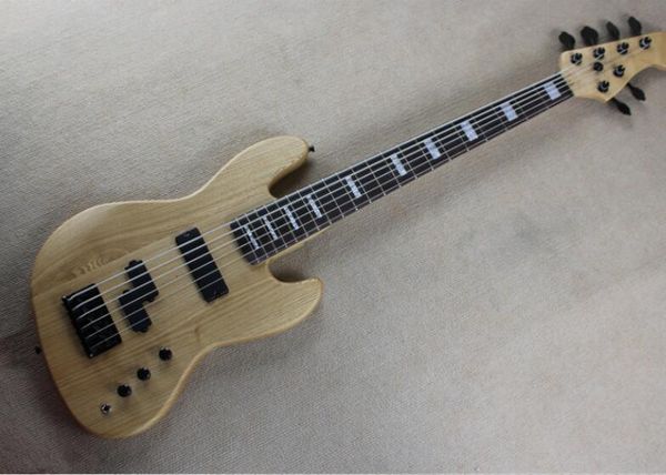 

джаз бас шестиструнный электрический бас-гитара матовый цвет дерева черный аксессуары, бесплатная доставка