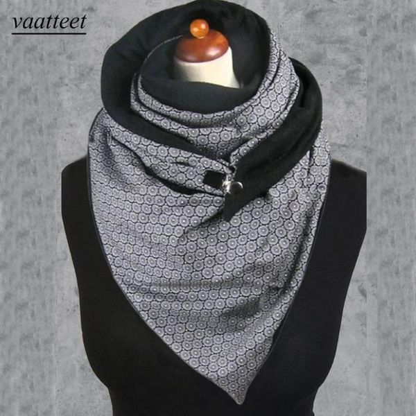 

fashion women soild dot printing button soft wrap casual warm scarves shawls, Blue;gray