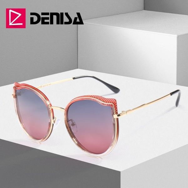 

denisa big cat eye women sunglasses polarized oversized womens sunglasses brand designer 100% uv400 driving retro glasses g29940, White;black