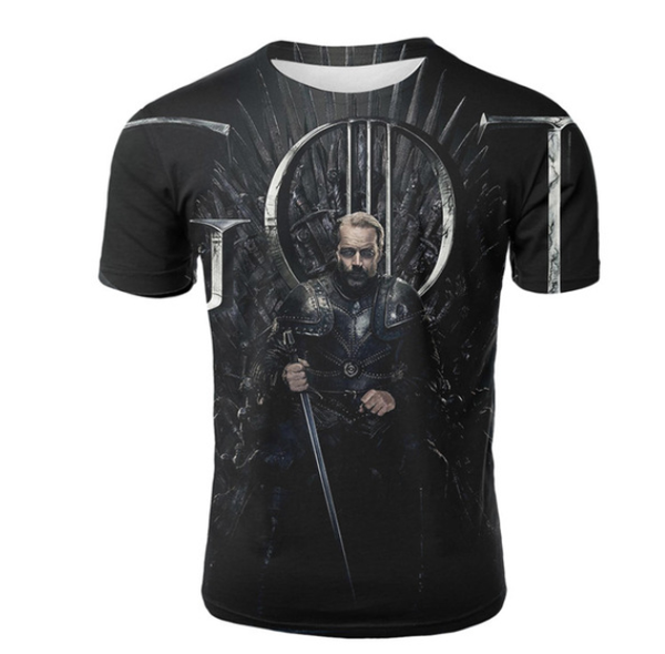 

2019 fashion t-shirt game of thrones tshirt song of ice and fire t-shirt 3d print t-shirt iron throne tshirt summer shirt q906, White;black