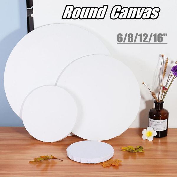 

6/8/12/16'' diy wooden frame blank round circle canvas boards acrylic primed oil painting panels art artist frame home decor