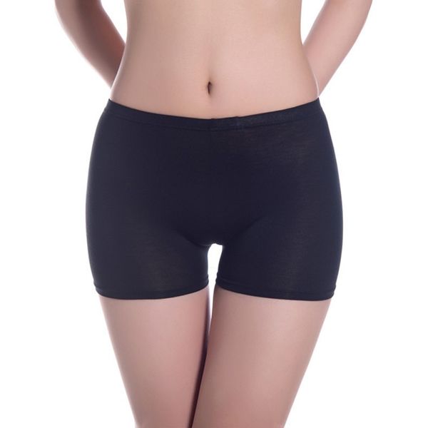 

b seamless women modal panties summer elastic female underpants comfy lady intimate solid color safety short mallas cortas mujer, Black;pink