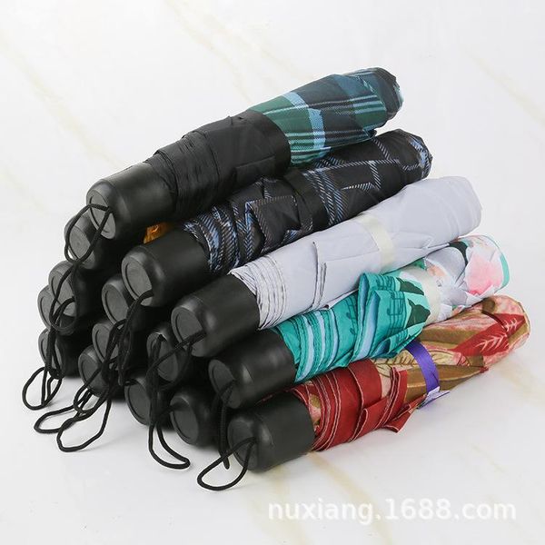 

pocket mini umbrella rain women windproof durable 5 folding sun umbrellas portable sunscreen female parasol umbrella