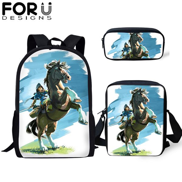 

3pcs/set school bag girls boys backpacks game 3d print student backpack children travel bagpack 2019