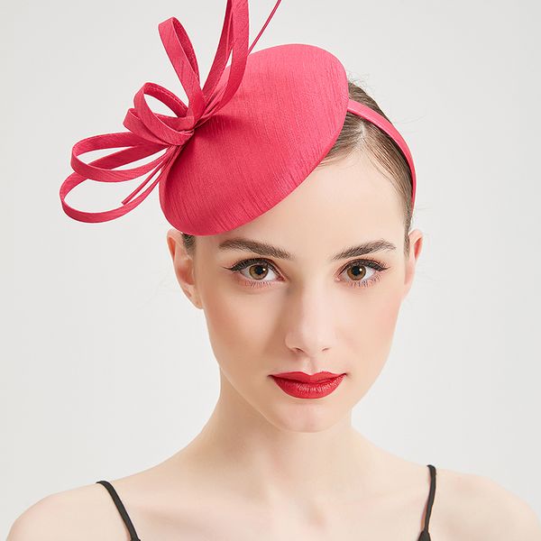 

new fashion elegant hat shantung pillbox fascinator fedora hats with fabric swirl trim women's bridal headband party cap, Blue;gray