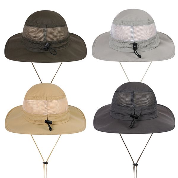 

sun hat fishing boonie cap wide brim safari hat adjustable drawstring l311