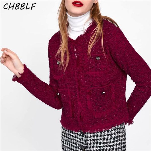 

chbblf women sweet knitted cardigans long sleeve pockets sweaters female casual red fashion cute chic bgb9043, White;black